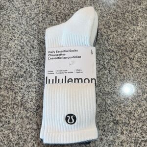 NWT Lululemon Unisex Daily Essential Crew Socks Size L - 3 Pair
